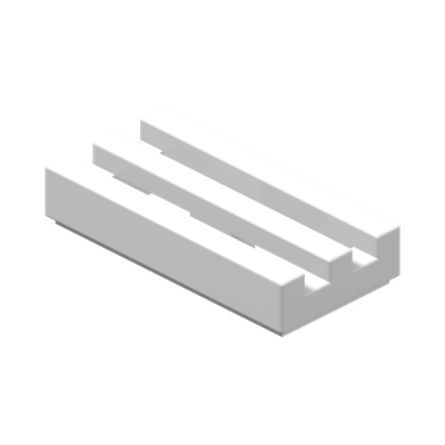 RADIATOR GRILLE 1X2 · LEGO 241201 (réf. BrickLink 2412b) · White (réf. BrickLink White)