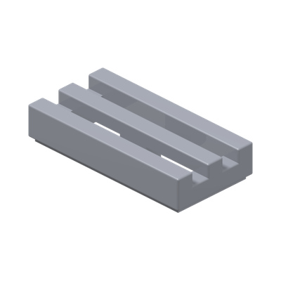 LATTICE PLATE 1X2 "NO. 1000" · Silver Ink (réf. BrickLink Metallic Silver)