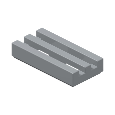 RADIATOR GRILLE 1X2 · Medium Stone Grey (réf. BrickLink Light Bluish Gray)