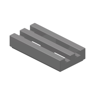 RADIATOR GRILLE 1X2 · Silver Metallic (réf. BrickLink Flat Silver)
