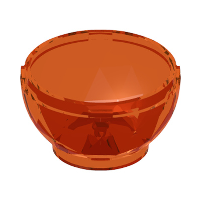 Container, Faceted, 4 x 4 x 1 2/3, Dragon Egg Bottom · LEGO 6133916 (réf. BrickLink 24130) · Couleur BrickLink : Trans-Orange