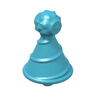 Minifigure, Hat with Small Pin, Party Hat · LEGO 6132838 (réf. BrickLink 24131) · Couleur BrickLink : Medium Azure