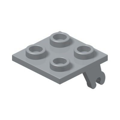 WHEEL FORK 2X2 · Medium Stone Grey (réf. BrickLink Light Bluish Gray)