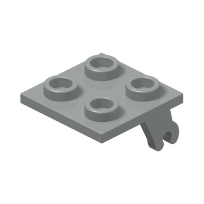 Plate, Modified 2 x 2 Thin with Plane Single Wheel Holder · LEGO 241502 (réf. BrickLink 2415) · Couleur BrickLink : Light Gray