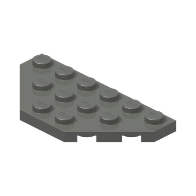 CORNER PLATE 3X6 · Dark Stone Grey (réf. BrickLink Dark Bluish Gray)