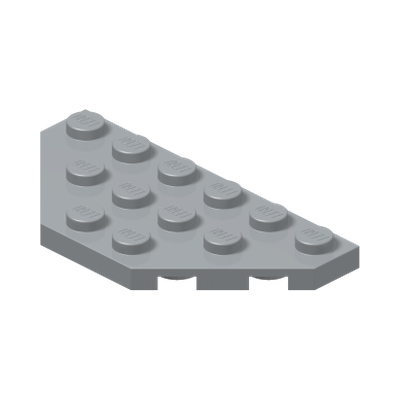 CORNER PLATE 3X6 · Medium Stone Grey (réf. BrickLink Light Bluish Gray)