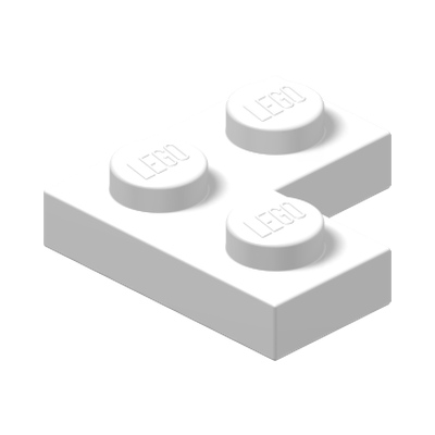 CORNER PLATE 1X2X2 · LEGO 242001 (réf. BrickLink 2420) · White (réf. BrickLink White)