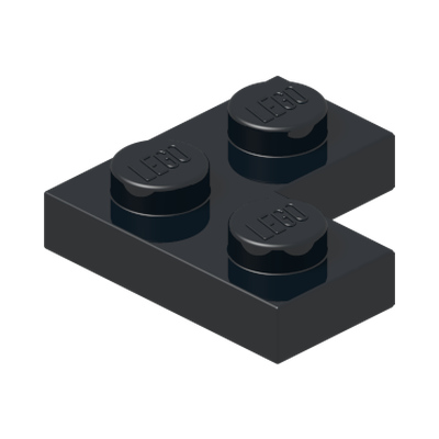 CORNER PLATE 1X2X2 · Black (réf. BrickLink Black)