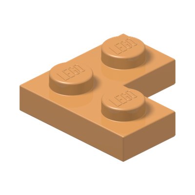 CORNER PLATE 1X2X2 · Medium Nougat (réf. BrickLink Medium Nougat)