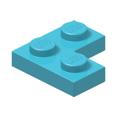 CORNER PLATE 1X2X2 · Medium Azur (réf. BrickLink Medium Azure)