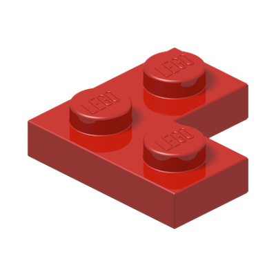CORNER PLATE 1X2X2 · Bright Red (réf. BrickLink Red)