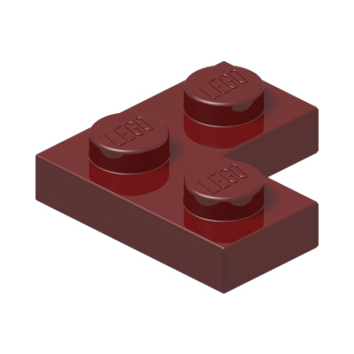 CORNER PLATE 1X2X2 · New Dark Red (réf. BrickLink Dark Red)