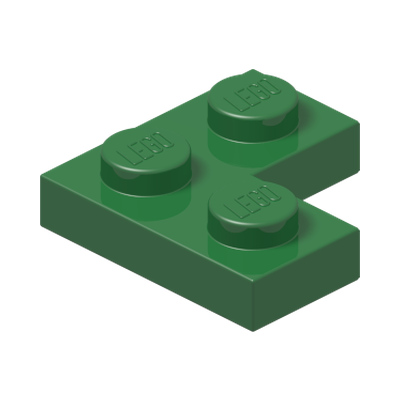 CORNER PLATE 1X2X2 · Dark Green (réf. BrickLink Green)