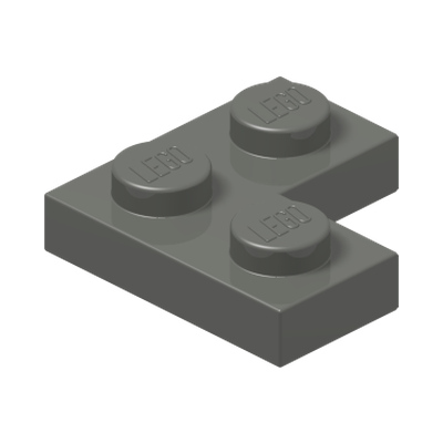 CORNER PLATE 1X2X2 · Dark Stone Grey (réf. BrickLink Dark Bluish Gray)