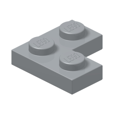 CORNER PLATE 1X2X2 · Medium Stone Grey (réf. BrickLink Light Bluish Gray)