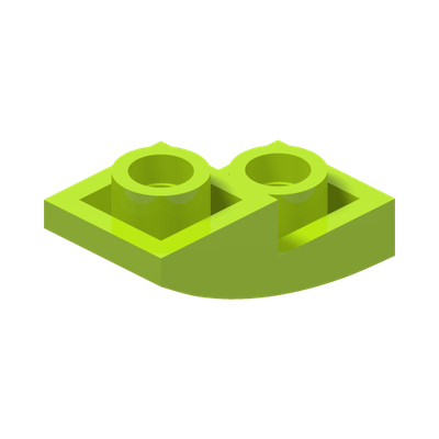 PLATE, W/ HALF BOW, INV. 1X2X2/3 · Bright Yellowish Green (réf. BrickLink Lime)