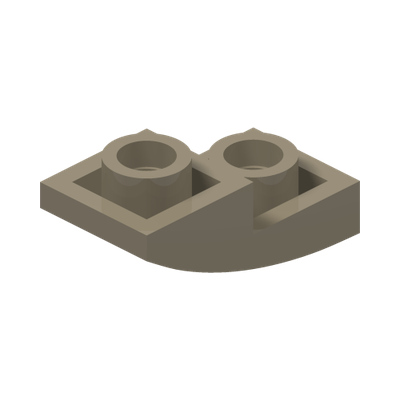 PLATE, W/ HALF BOW, INV. 1X2X2/3 · Sand Yellow (réf. BrickLink Dark Tan)