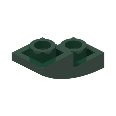 PLATTEN M/ BOGEN UMG. 1X2X2/3 · Earth Green (réf. BrickLink Dark Green)
