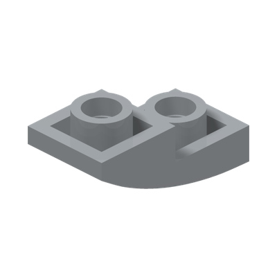 PLATE W/ HALF BOW INV. 1X2X2/3 · Medium Stone Grey (réf. BrickLink Light Bluish Gray)