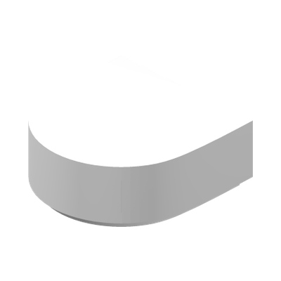 FLAT TILE 1X1, 1/2 CIRCLE · LEGO 6250591 (réf. BrickLink 24246) · White (réf. BrickLink White)