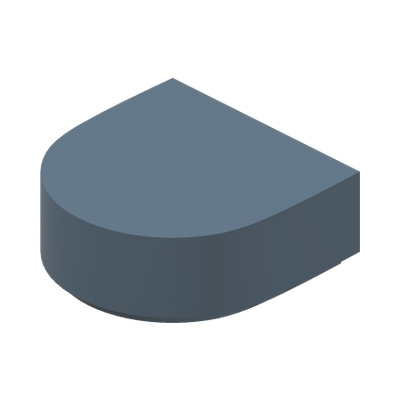 FLAT TILE 1X1, 1/2 CIRCLE · Sand Blue (réf. BrickLink Sand Blue)