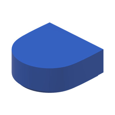 FLAT TILE 1X1, 1/2 CIRCLE · Bright Blue (réf. BrickLink Blue)