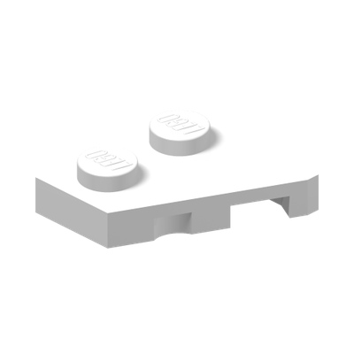 LEFT PLATE 2x2 27 DEG · LEGO 6132203 (réf. BrickLink 24299) · White (réf. BrickLink White)