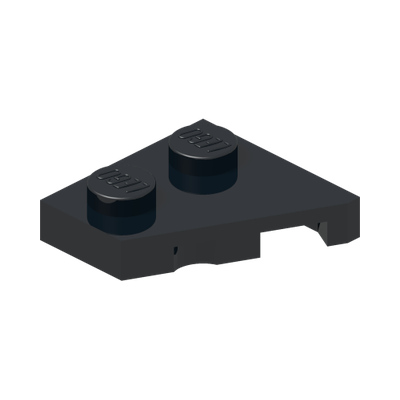 LEFT PLATE 2X2, 27 DEG. · Black (réf. BrickLink Black)