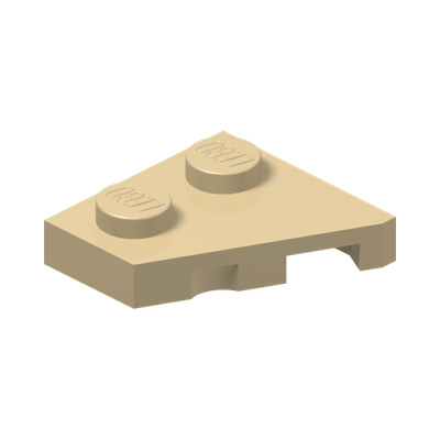LEFT PLATE 2X2, 27 DEG. · Brick Yellow (réf. BrickLink Tan)