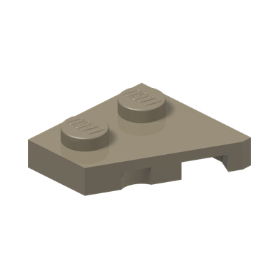 LEFT PLATE 2X2, 27 DEG. · Sand Yellow (réf. BrickLink Dark Tan)