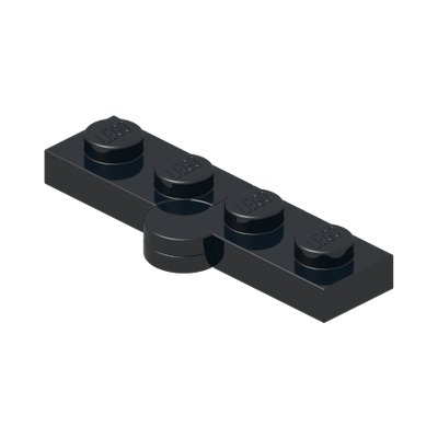 HINGE PLATE 1X2, NO. 2 · Black (réf. BrickLink Black)