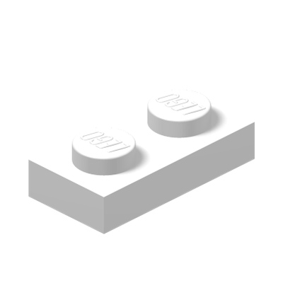RIGHT PLATE 2x2 27DEG · LEGO 6132204 (réf. BrickLink 24307) · White (réf. BrickLink White)