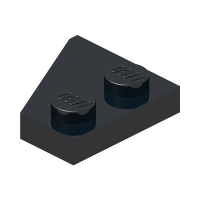 RIGHT PLATE 2x2 27DEG · Black (réf. BrickLink Black)