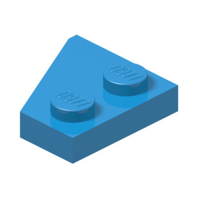 RIGHT PLATE 2x2 27DEG · Dark Azur (réf. BrickLink Dark Azure)