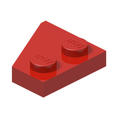 RIGHT PLATE 2x2 27DEG · Bright Red (réf. BrickLink Red)