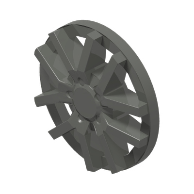 Wheel Cover 10 Spoke (Spokes in Pairs) - for Wheel 18976 · LEGO 6134899 (réf. BrickLink 24308a) · Couleur BrickLink : Dark Bluish Gray