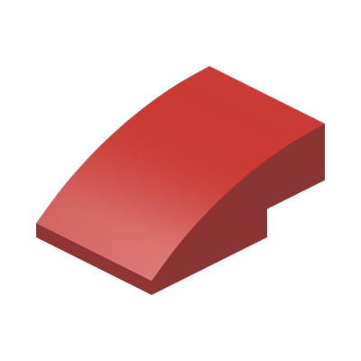 BRICK, W/ HALF BOW 2X3, W/ CUT · LEGO 6132210 (réf. BrickLink 24309) · Bright Red (réf. BrickLink Red)