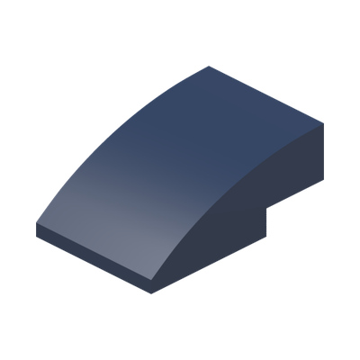 BRICK, W/ HALF BOW 2X3, W/ CUT · Earth Blue (réf. BrickLink Dark Blue)