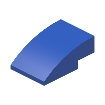 BRICK, W/ HALF BOW 2X3, W/ CUT · Bright Blue (réf. BrickLink Blue)