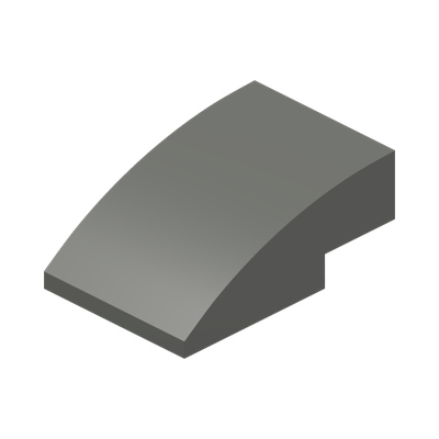 BRICK, W/ HALF BOW 2X3, W/ CUT · Dark Stone Grey (réf. BrickLink Dark Bluish Gray)