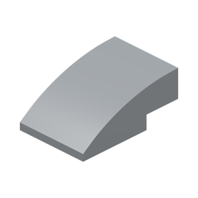 BRICK, W/ HALF BOW 2X3, W/ CUT · Medium Stone Grey (réf. BrickLink Light Bluish Gray)