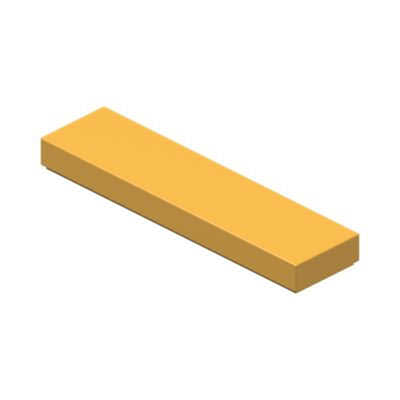 FLAT TILE 1X4 · Flame Yellowish Orange (réf. BrickLink Bright Light Orange)
