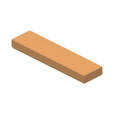 FLAT TILE 1X4 · Medium Nougat (réf. BrickLink Medium Nougat)