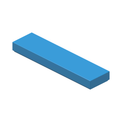 FLAT TILE 1X4 · Dark Azur (réf. BrickLink Dark Azure)
