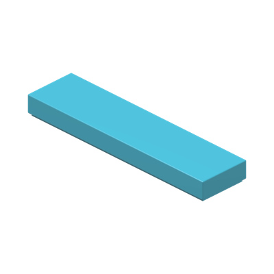 FLAT TILE 1X4 · Medium Azur (réf. BrickLink Medium Azure)