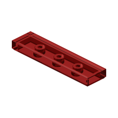 FLAT TILE 1X4 · Tr. Red (réf. BrickLink Trans-Red)