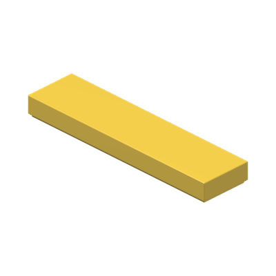FLAT TILE 1X4 · Bright Yellow (réf. BrickLink Yellow)