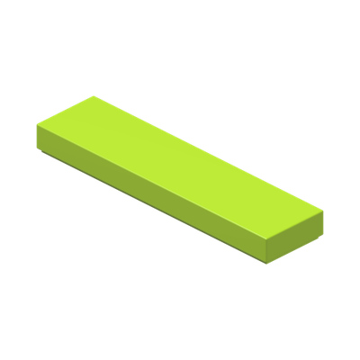 FLAT TILE 1X4 · Bright Yellowish Green (réf. BrickLink Lime)