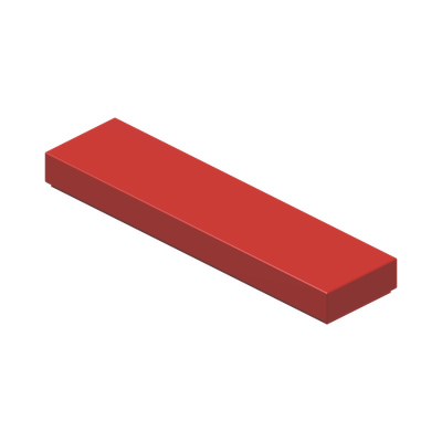 FLAT TILE 1X4 · Bright Red (réf. BrickLink Red)