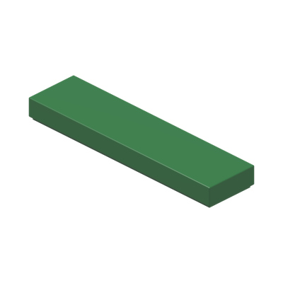 FLAT TILE 1X4 · Dark Green (réf. BrickLink Green)